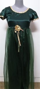Kids Costumes to Hire - Bottle Green Dress with Gold detail - GIRL